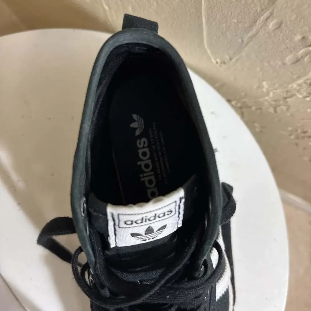 Adidas Womens Nizza Platform Mid Black White Casual Shoes Sneakers Sz 8.5 - Picture 3 of 5